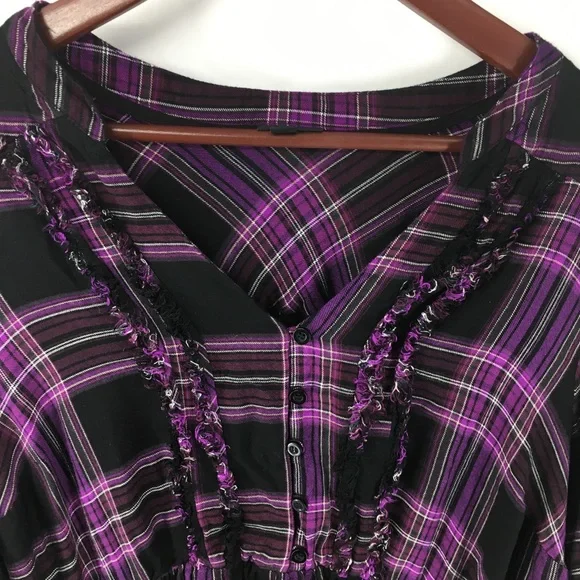 torrid Purple Plaid Tunic Top - Picture 6 of 12